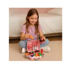 GENERICO - Set Cocina Infantil 3 En 1 Maletín Didáctico