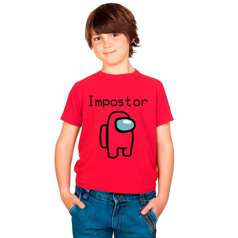 GRAFIMAX - Polera Impostor Rojo Among Us Videojuegos Grafimax