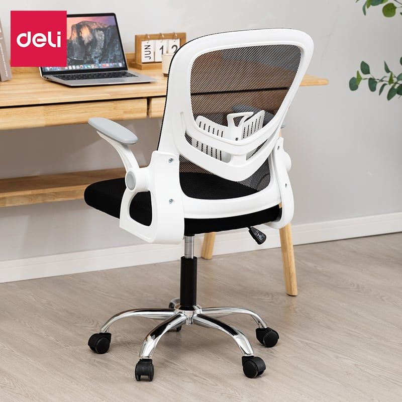 DELI - Silla de Oficina de Malla Blanca con Inclinación Ajustable