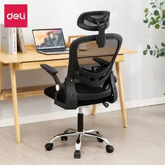 DELI - Silla de Oficina Ergonómica Negra con Respaldo Biónico