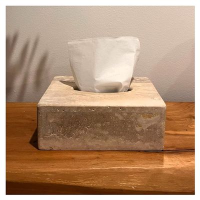 Imagen 2 del producto Porta Pañuelos Desechables Mármol Travertino