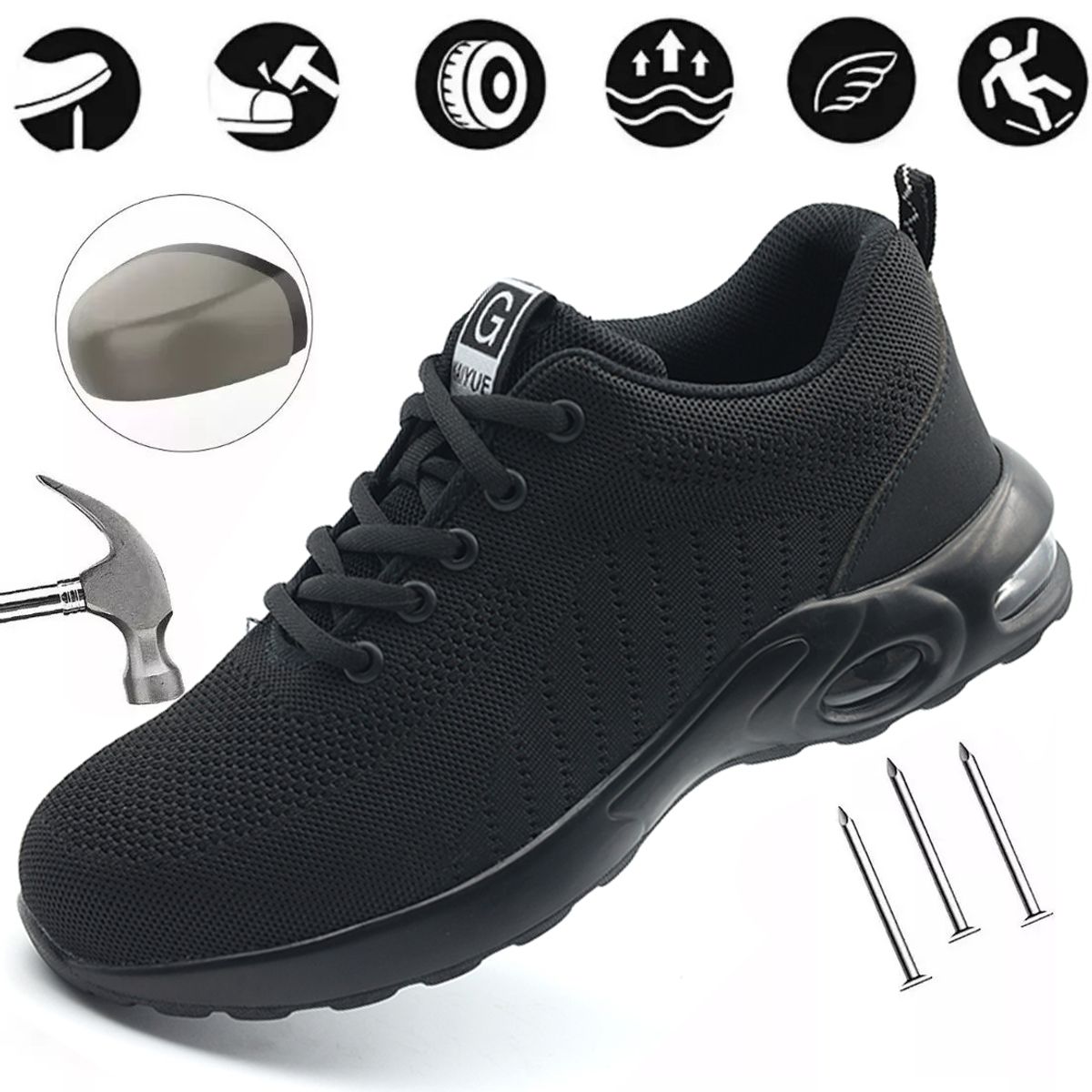 EVEREEN - Zapatos De Seguridad Industrial Para Trabajo Hombre Ligero