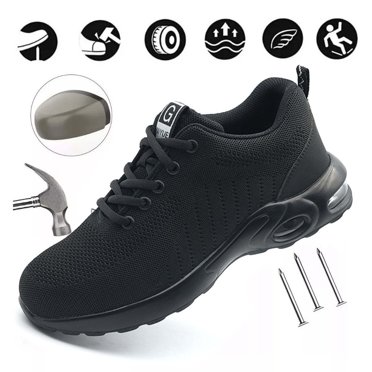 EVEREEN - Zapatos De Seguridad Industrial Para Trabajo Hombre Ligero