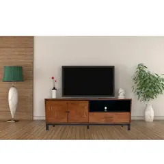 MUEBLES DURAN - RACK TV TOKIO NOGAL MADERA