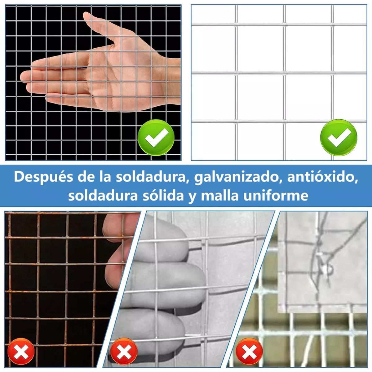 KUANGYE - Criba Galvanizadora Malla Gallinera 60cm Alto X 10mt Largo