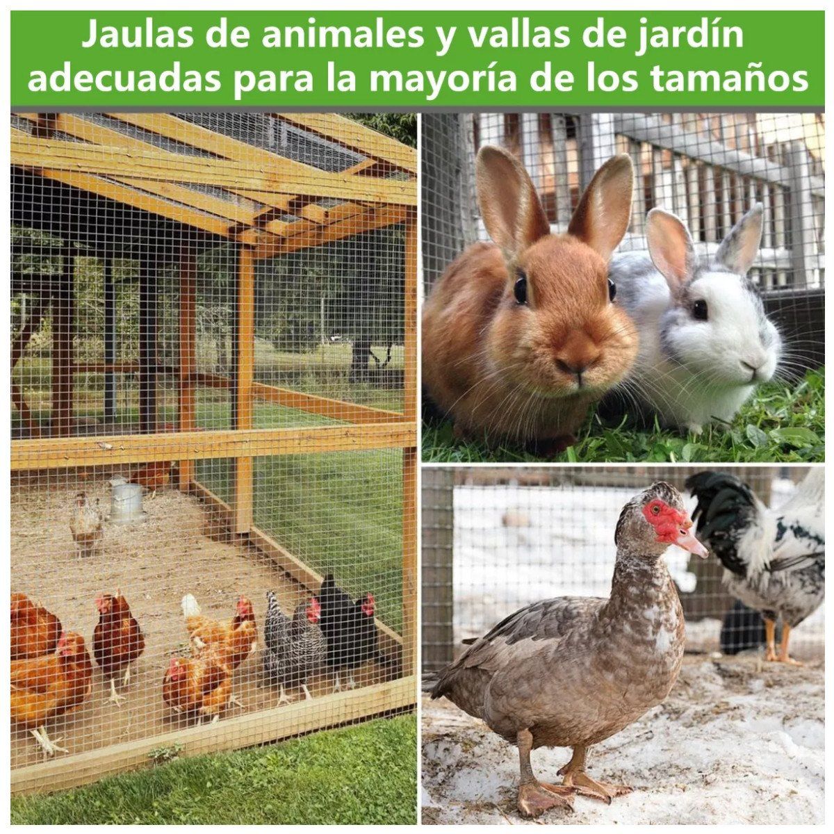 KUANGYE - Malla Jardín Soldada Galvanizada 90cm Alto X 10mt Largo