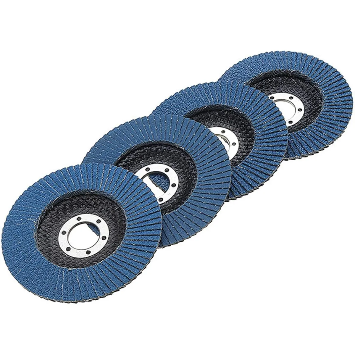 KUANGYE - 20 Discos Lija Azul Flap Traslapado 4 1/2 Pulgadas Grano 80