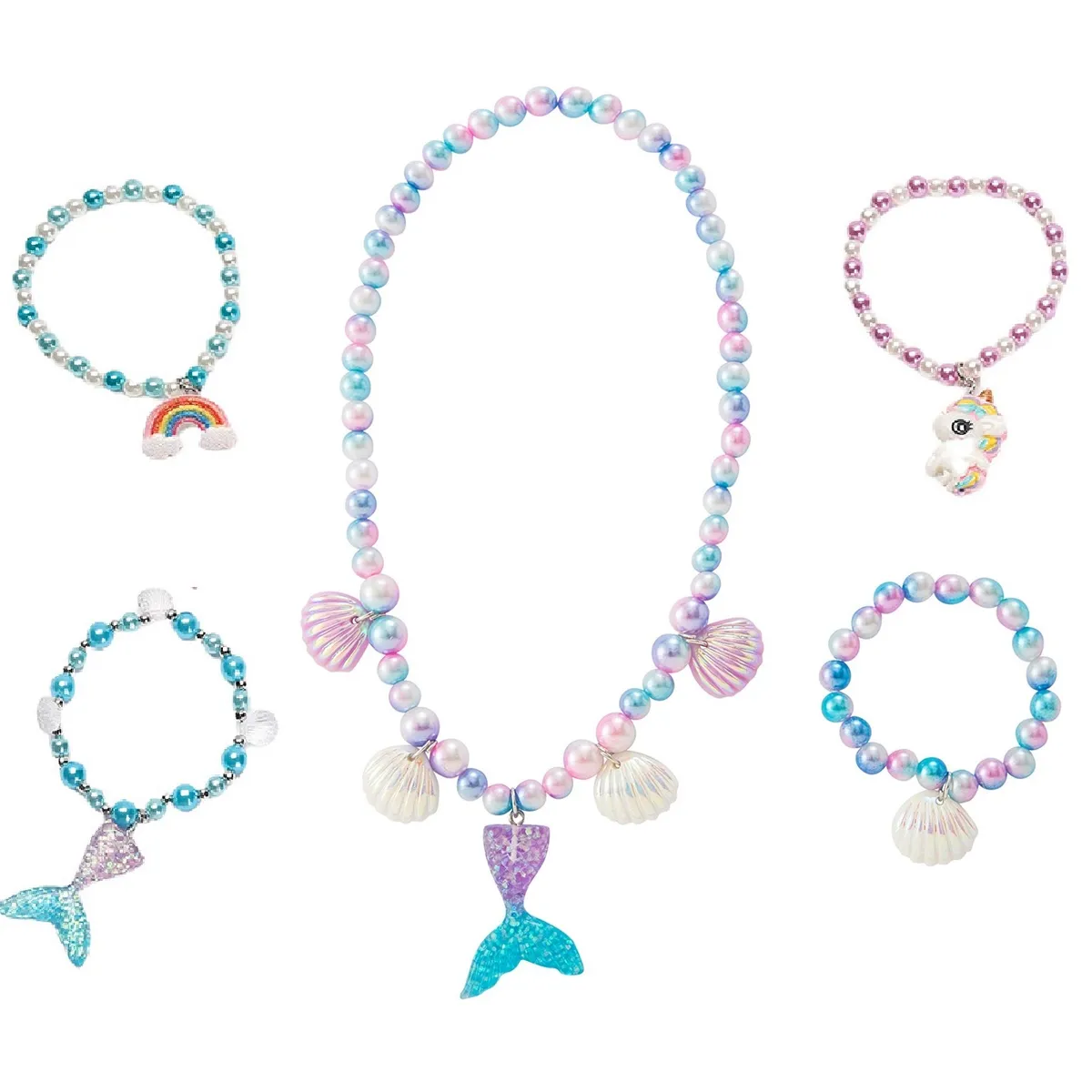 LUKOVEE - Juego De Cuentas De Sirena 500 Uds Kit Hacer Pulsera Collar