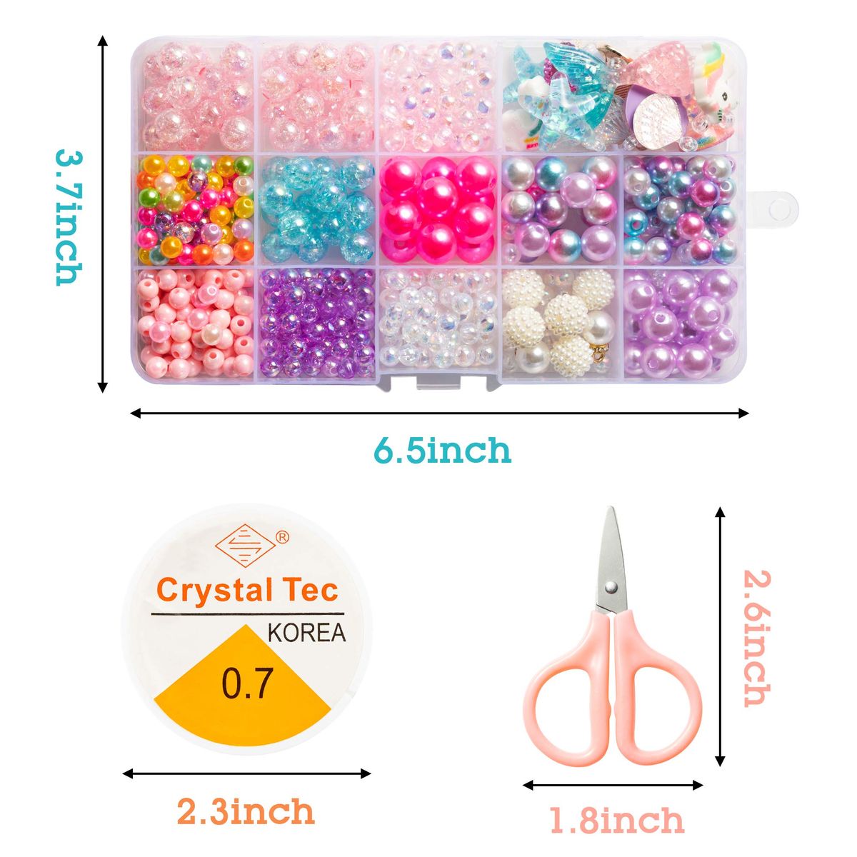 LUKOVEE - Juego De Cuentas De Sirena 500 Uds Kit Hacer Pulsera Collar