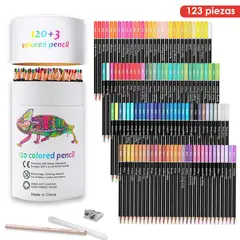 LUKOVEE - Set De Arte 120+3 Pzs Lápices De Color Profesional Dibujo
