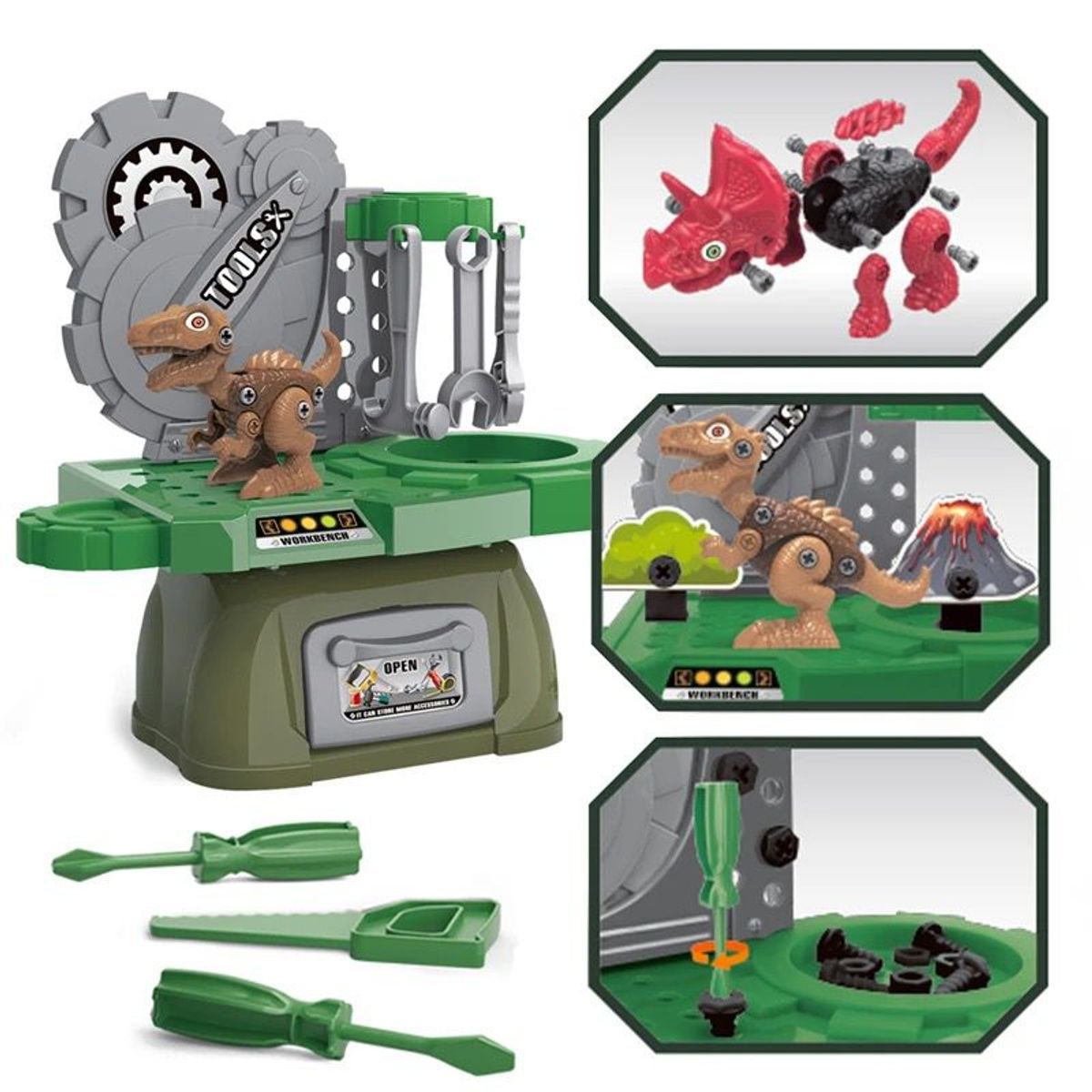 GENERICO - Caja Herramientas Infantil Juego Set Mecánico Dinosaurio