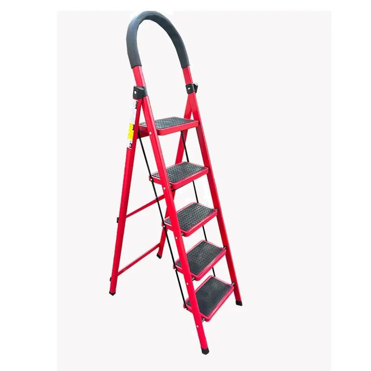 GENERICO - Escalera Plegable De Metal Roja 5 Niveles