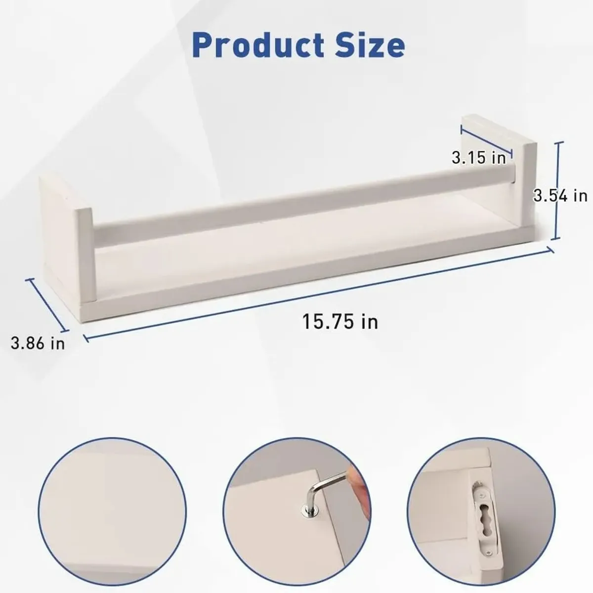 RAGNAR - Repisas Flotantes De Madera Multifuncional Set de 2 Blanca