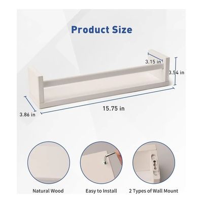 Imagen 2 del producto Repisas Flotantes De Madera Multifuncional Set de 2 Blanca