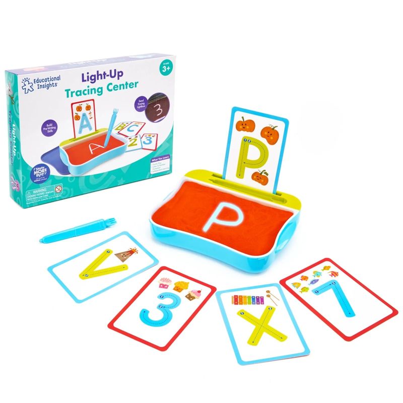 EDUCATIONAL INSIGHTS - Bandeja Arena Con Luz Doble - Letras y Números
