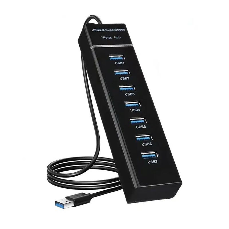 MCI - Hub USB 3.0 de 7 Puertos y Cable Largo de 120cm