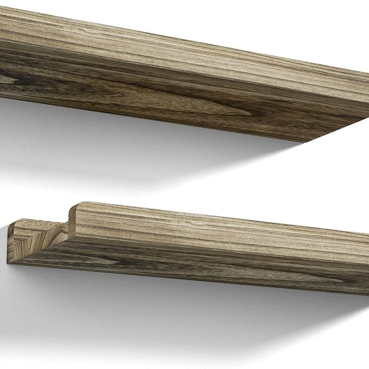 GENERICO - Repisas Flotantes De Madera Modernas Y Rusticas Macizas X2 Carbonizado