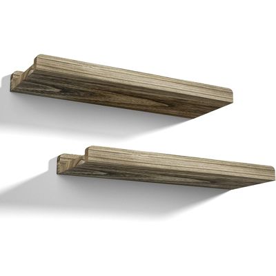 Imagen 2 del producto Repisas Flotantes De Madera Modernas Y Rusticas Macizas X2 Carbonizado