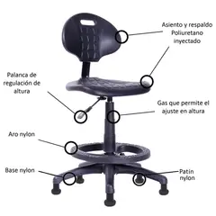 BOOKSTORE - Silla Cajero Tulipa con patines Fija