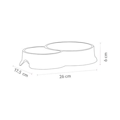 Imagen 2 del producto Comedero Bebedero Doble Para Mascota Beige 95ML