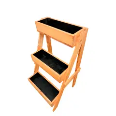 GENERICO - Jardinera o macetero en madera 3 niveles color Alerce 96x50x55
