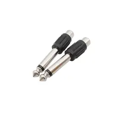 GENERICO - Conector de Audio Par Jack Mono a RCA hembra Color Negro Beat Tools