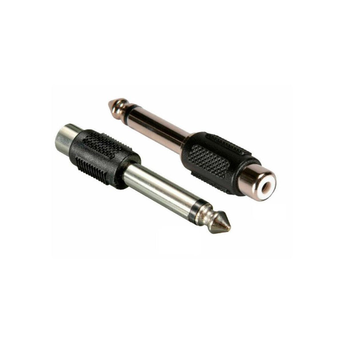 GENERICO - Conector de Audio Par Jack Mono  a RCA hembra Color Negro Beat Tools