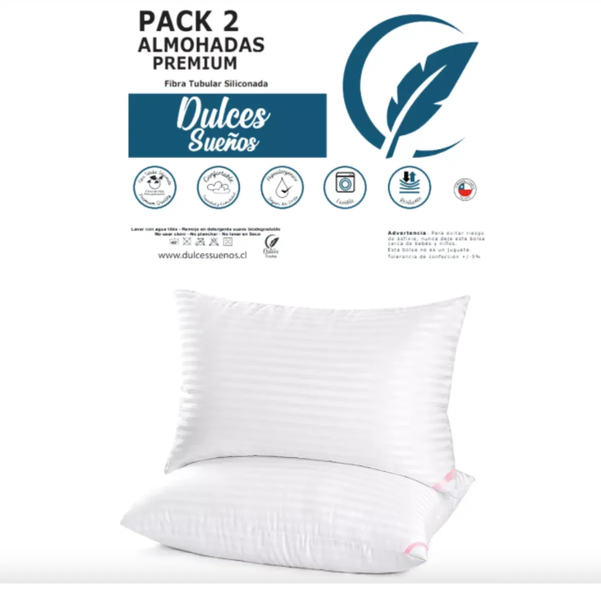 DULCES SUEÑOS - Almohadas Set De 4 Premium De 50x70 Cm Dulces Sueños