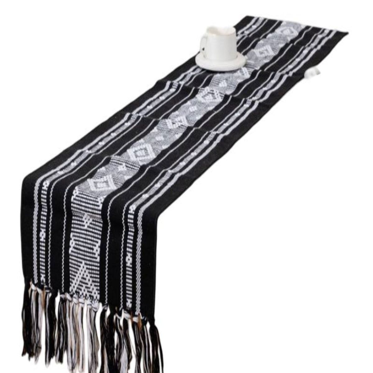 GENERICO - CAMINO DE MESA CROCHE 30 X 180cm Negra