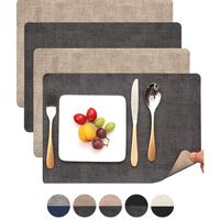 Set 4 Individuales Ecocuero Impermeables Antimanchas Reversibles