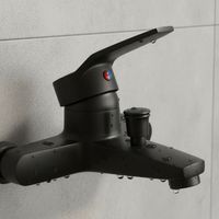 Grifo Llave Monomando Ducha Tina Negro Premium