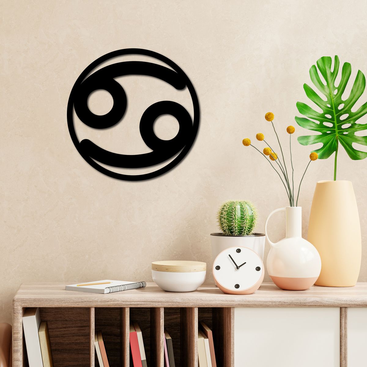 ELAB PROPIA - Cuadro Decorativo Signo Del Zodiaco Cáncer 40cm - Madera Fun Republic