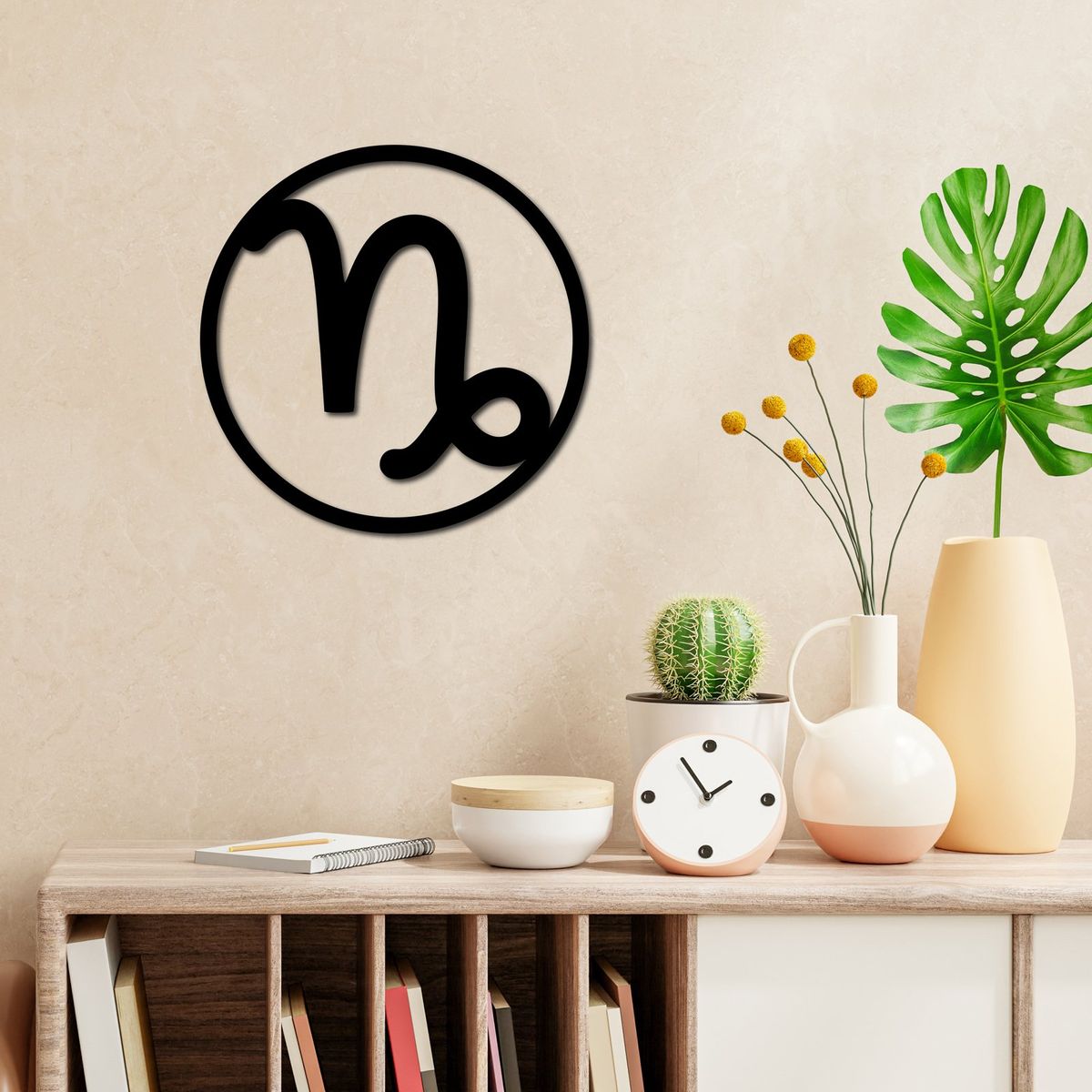 ELAB PROPIA - Cuadro Decorativo Signo Zodiaco Capricornio 40cm - Madera Fun Republic