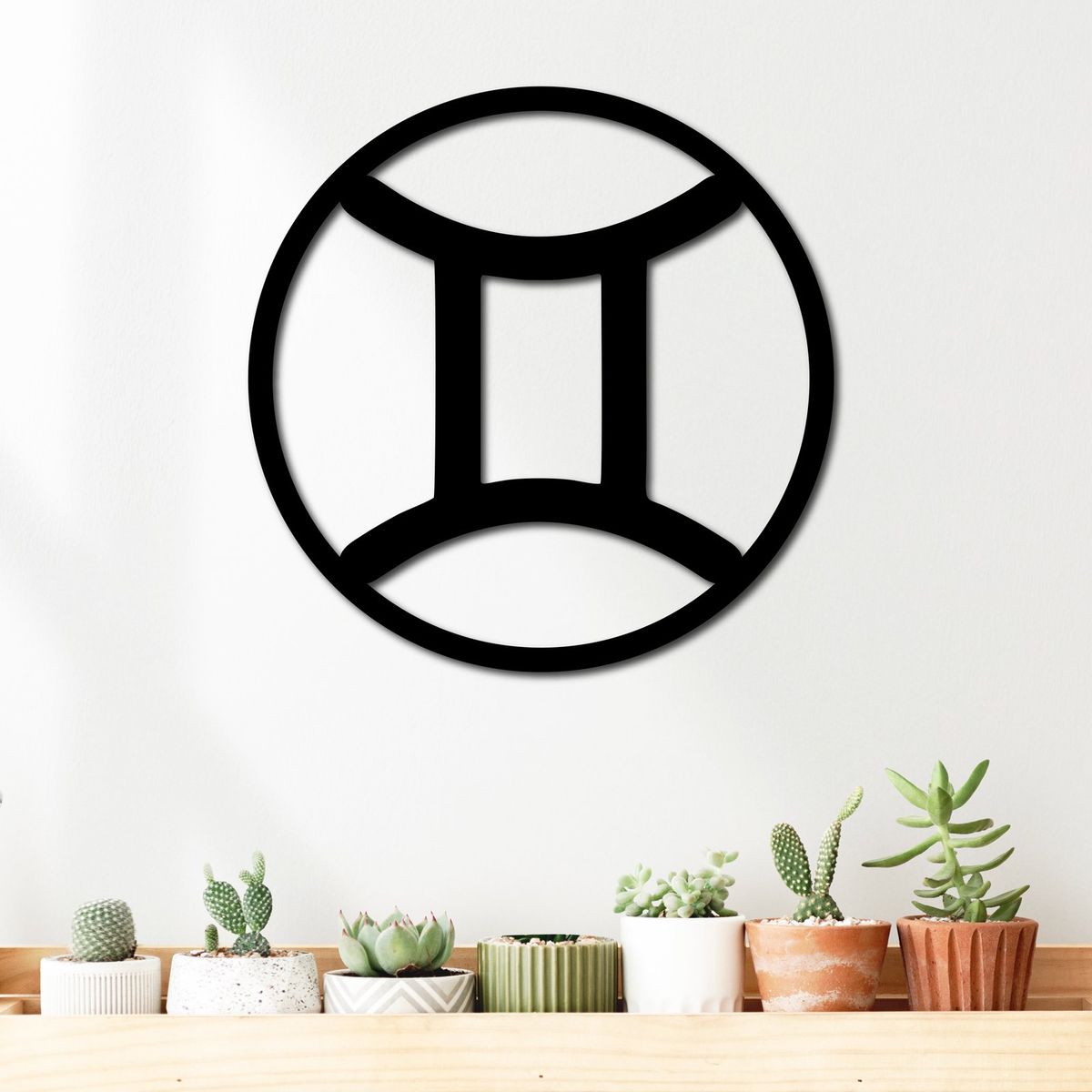 ELAB PROPIA - Cuadro Decorativo Signo Del Zodiaco Géminis 40cm - Madera Fun Republic