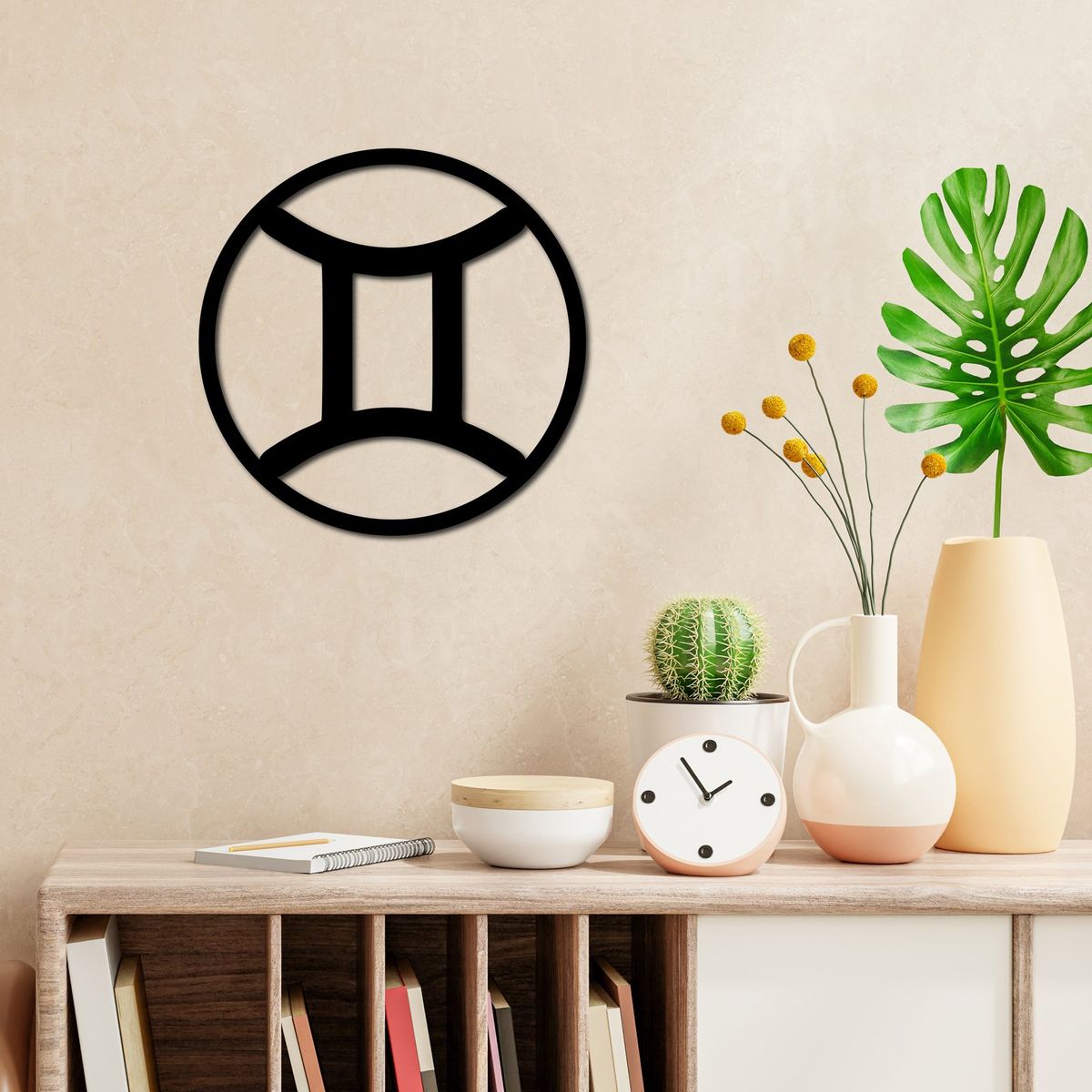 ELAB PROPIA - Cuadro Decorativo Signo Del Zodiaco Géminis 40cm - Madera Fun Republic