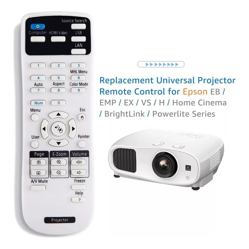 GENERICO - Control Remoto 1599176 De Proyector Epson Todos Los Modelos