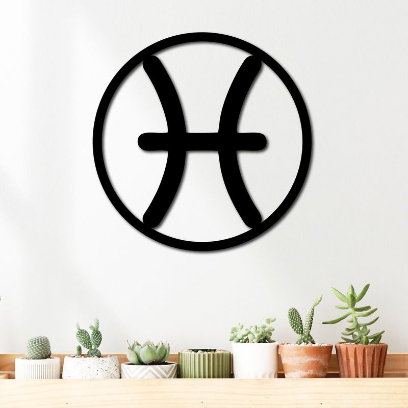 ELAB PROPIA - Cuadro Decorativo Signo Del Zodiaco Piscis 40cm - Madera Fun Republic