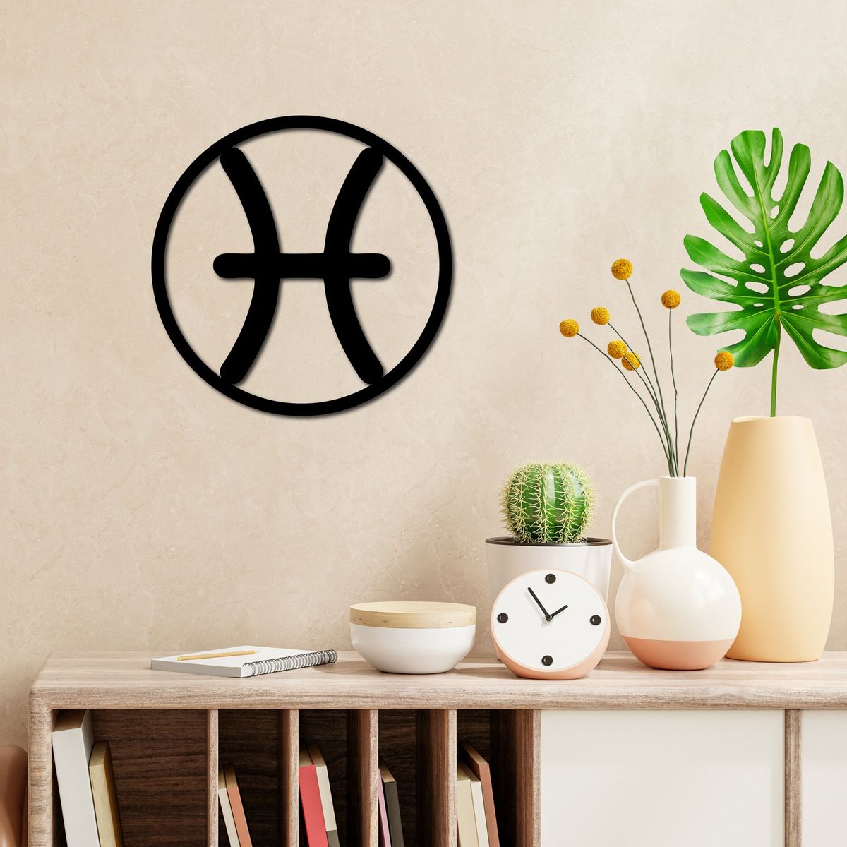 ELAB PROPIA - Cuadro Decorativo Signo Del Zodiaco Piscis 40cm - Madera Fun Republic