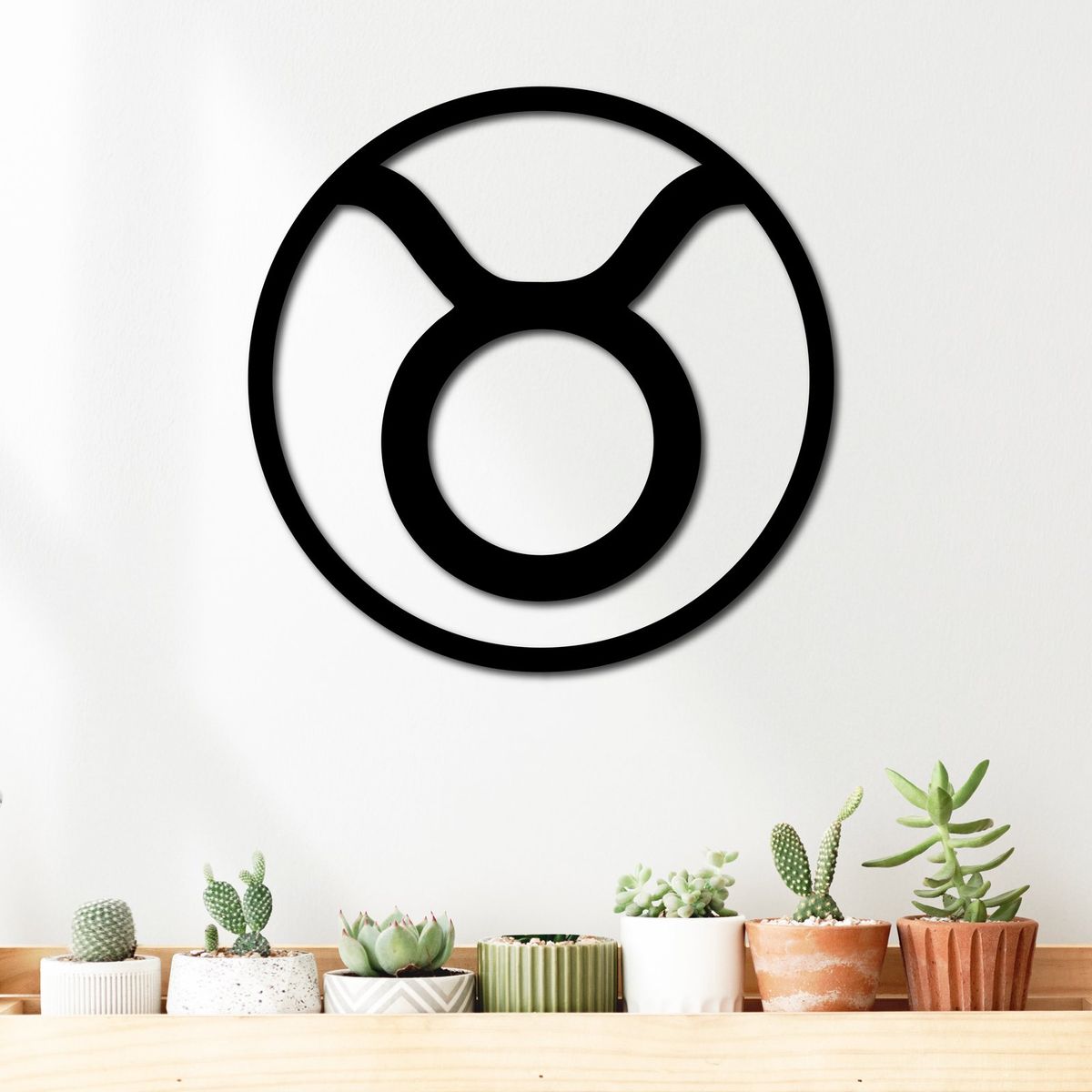 ELAB PROPIA - Cuadro Decorativo Signo Del Zodiaco Tauro 40cm - Madera Fun Republic