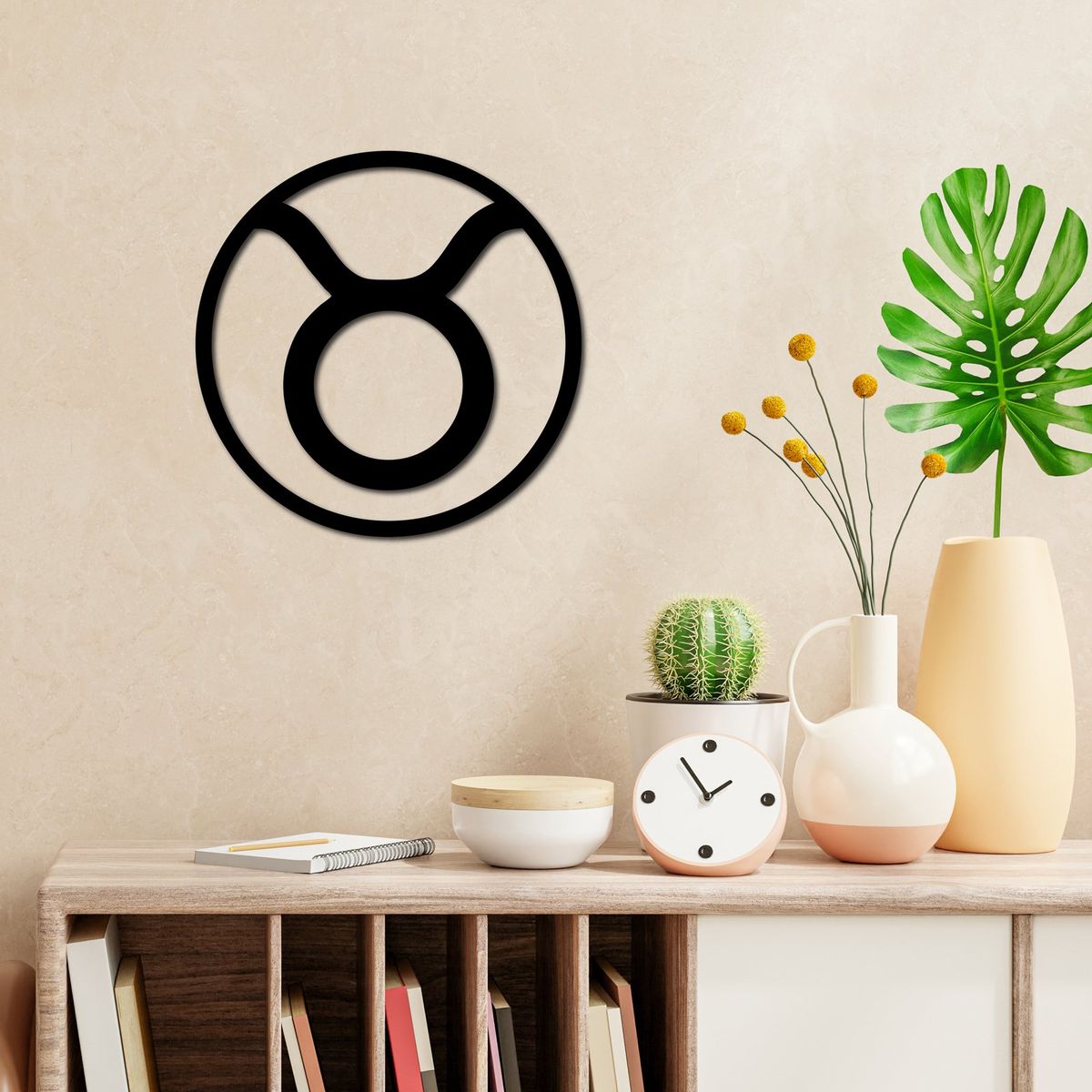 ELAB PROPIA - Cuadro Decorativo Signo Del Zodiaco Tauro 40cm - Madera Fun Republic