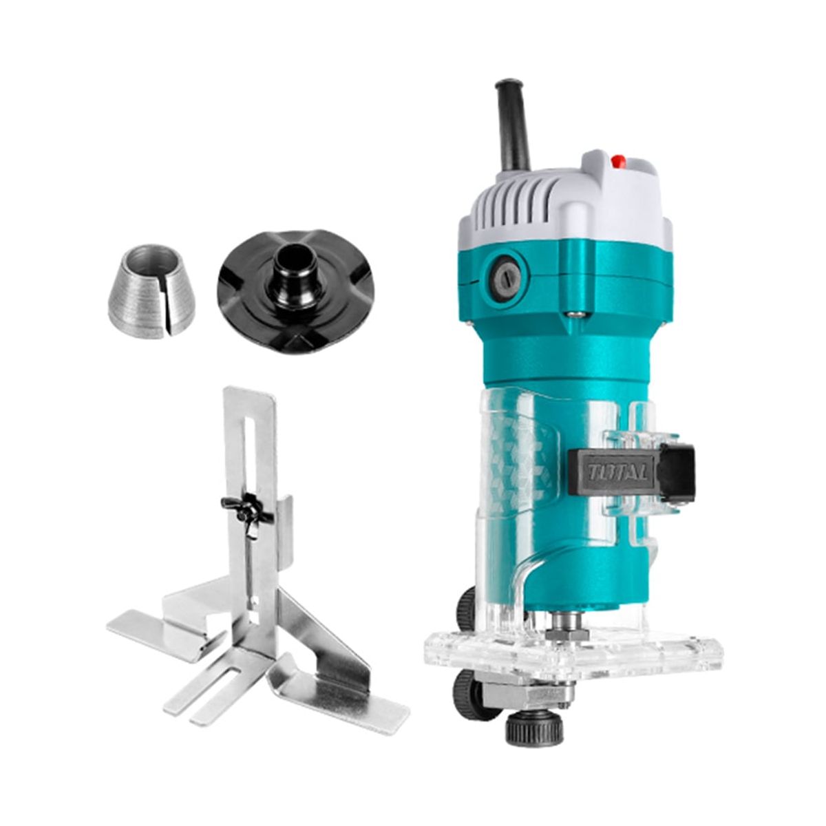 TOTAL TOOLS - Fresadora de Mano 600w 6mm Industrial + 7 Accesorios TOTAL