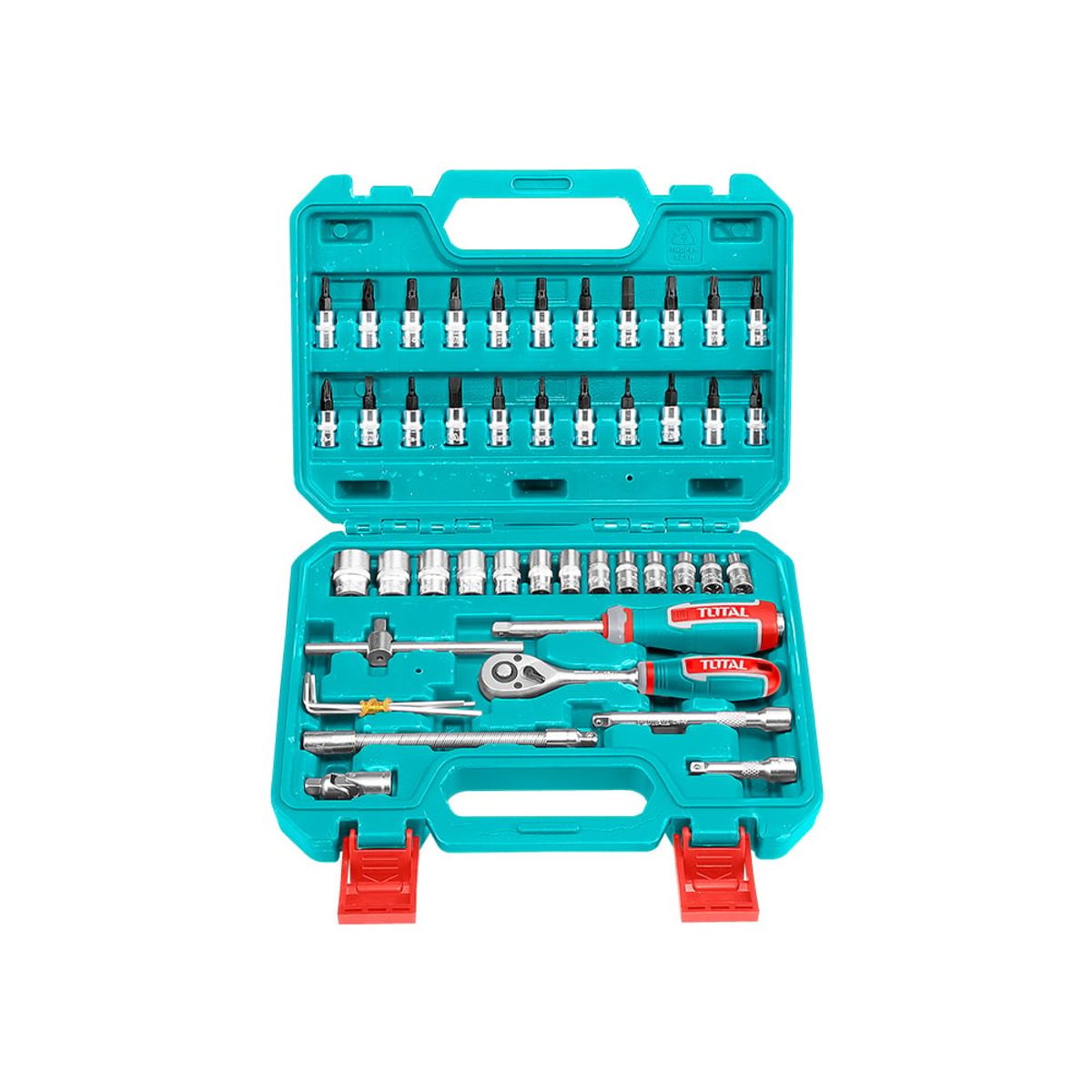 TOTAL TOOLS - Juego de Dados Industrial 46 Piezas Cr-v TOTAL