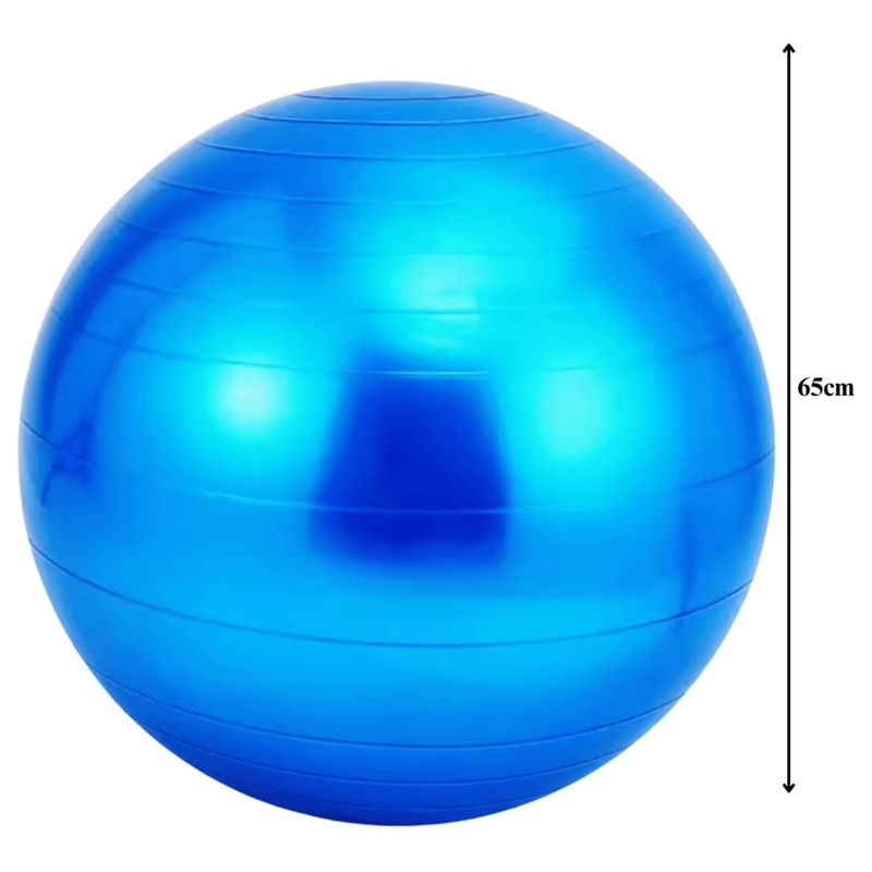 HOMESTAR - Pelota Ejercicio Balón Pilates YOGA 65 cm con Inflador - Azul