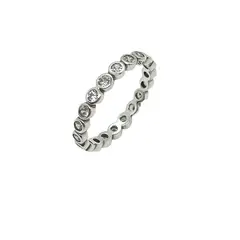ELBAULDEJUMA - Anillo Pila Plata 925 Lujo Amor Zirconia Compromiso talla 7