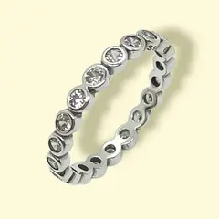 ELBAULDEJUMA - Anillo Pila Plata 925 Lujo Amor Zirconia Compromiso talla 9