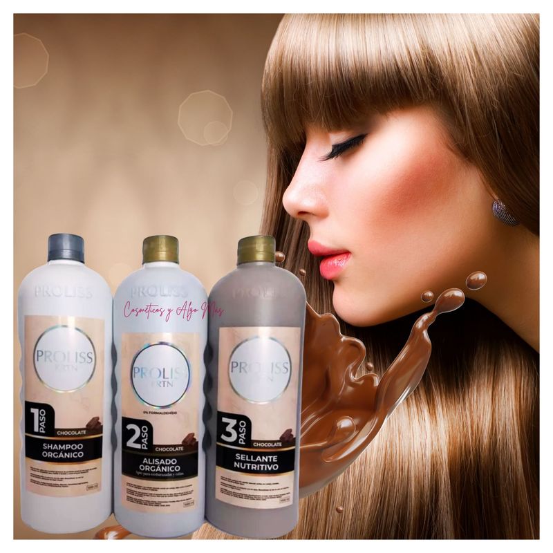 PROLISS - KIT 3 PASOS ALISADO PROFESIONAL PROLISS ORGANICO CHOCOLATE