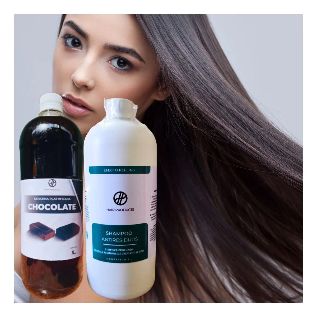 GENERICO - KIT 2 PASOS ALISADO KERATINA PLASTIFICADA CHOCOLATE 0,6