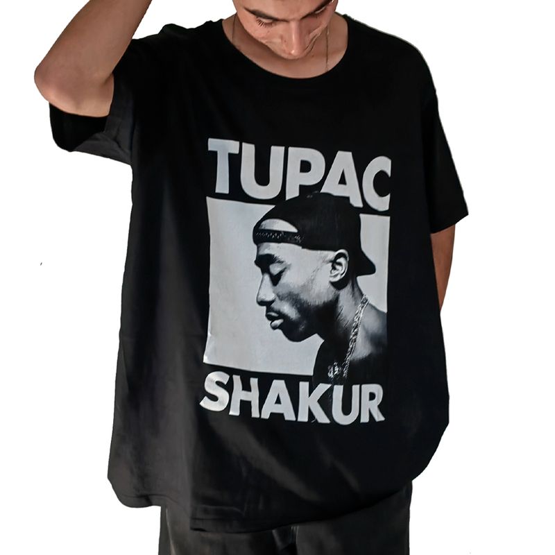 ROCK OFF OFFICIALLY LICENSED PRODUCTS - Polera original unisex de Tupac con diseño de Shakur cerrado los ojos