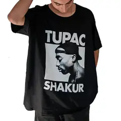 ROCK OFF OFFICIALLY LICENSED PRODUCTS - Polera original unisex de Tupac con diseño de Shakur cerrado los ojos