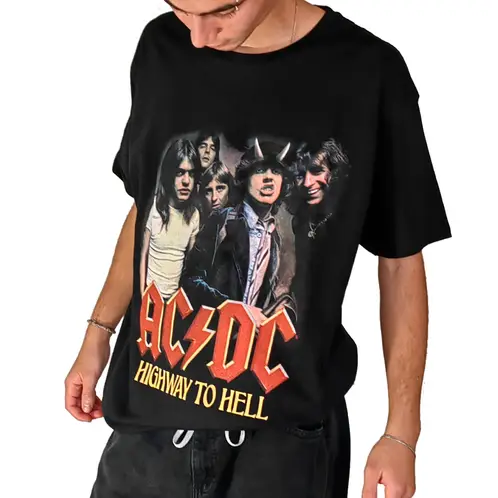 ROCK OFF OFFICIALLY LICENSED PRODUCTS - Polera original unisex de ACDC con diseño del disco Highway to Hell